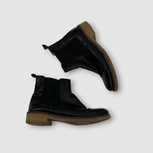 Shoedesign Copenhagen Black Leather Chelsea Boots Pull-On Ankle Boots Size 37
